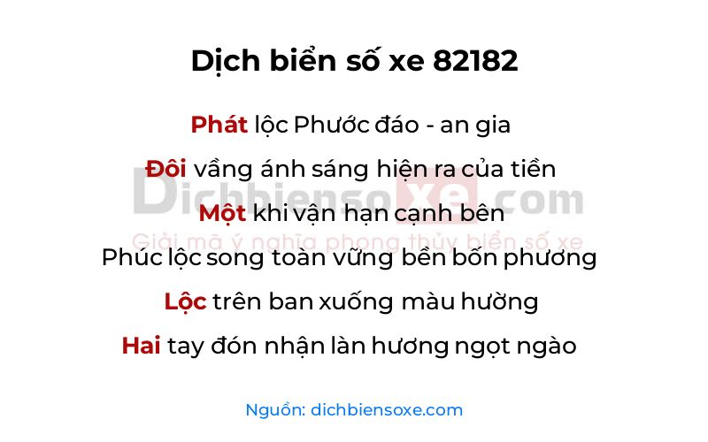 Dịch thơ biển số 82182