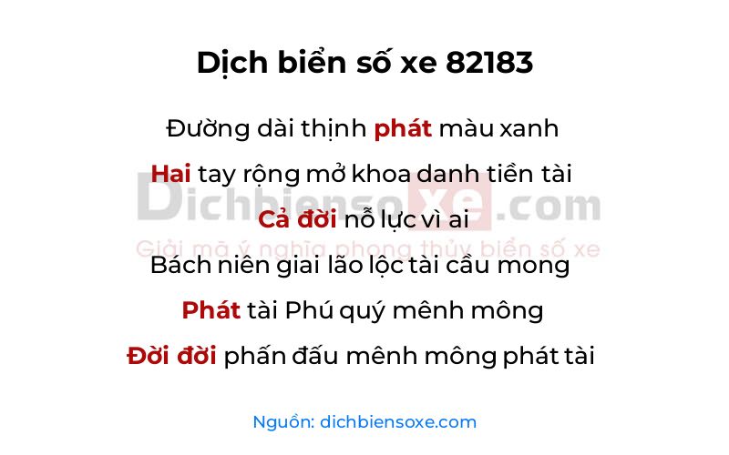 Dịch thơ biển số 82183