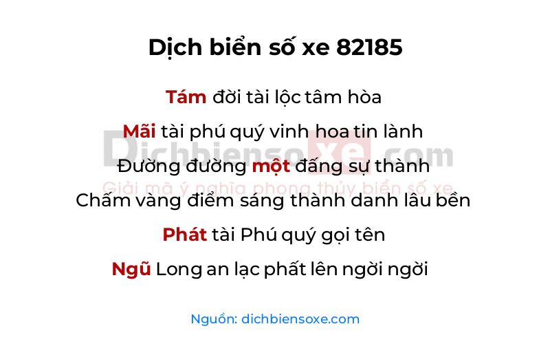 Dịch thơ biển số 82185