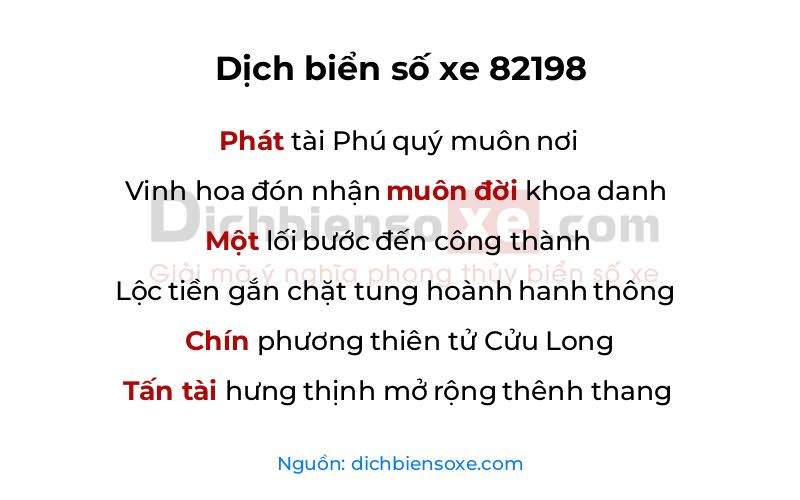 Dịch thơ biển số 82198