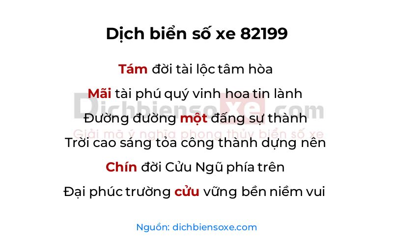 Dịch thơ biển số 82199
