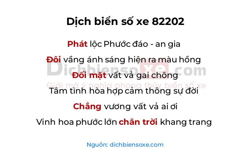 Dịch thơ biển số 82202