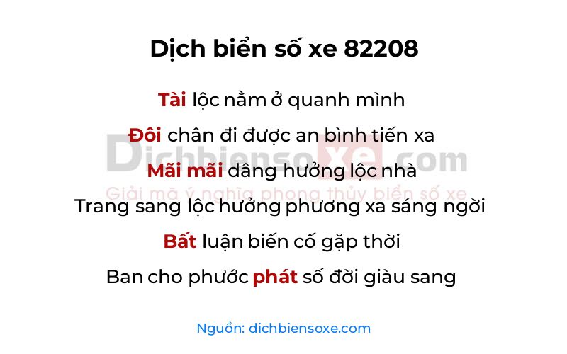 Dịch thơ biển số 82208