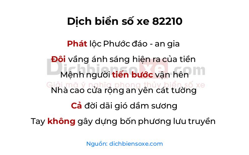 Dịch thơ biển số 82210