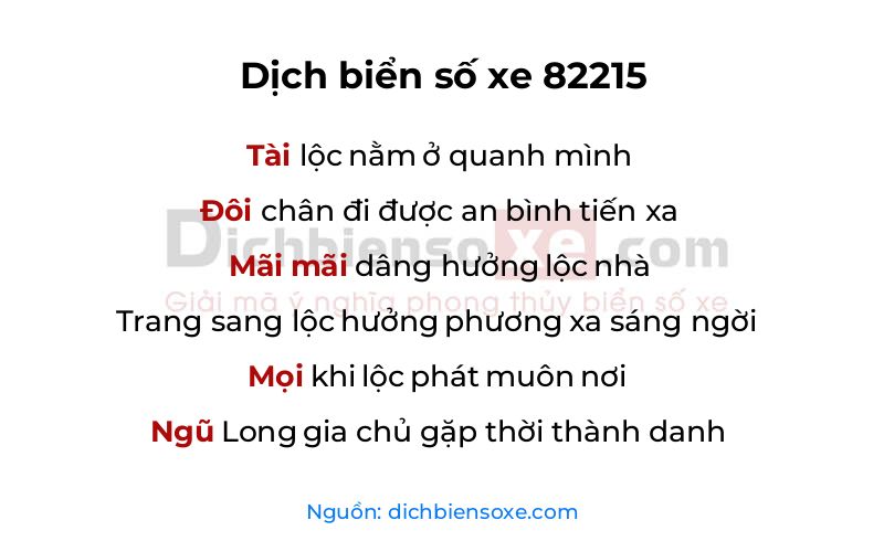 Dịch thơ biển số 82215