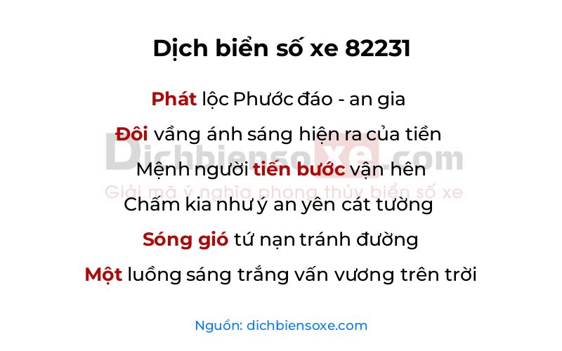 Dịch thơ biển số 82231