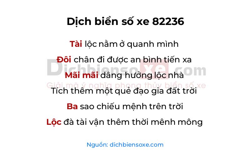 Dịch thơ biển số 82236