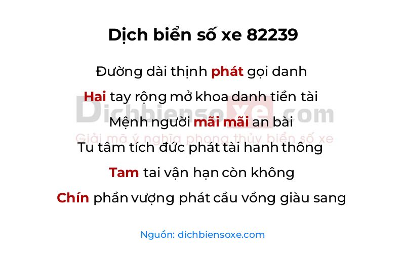 Dịch thơ biển số 82239