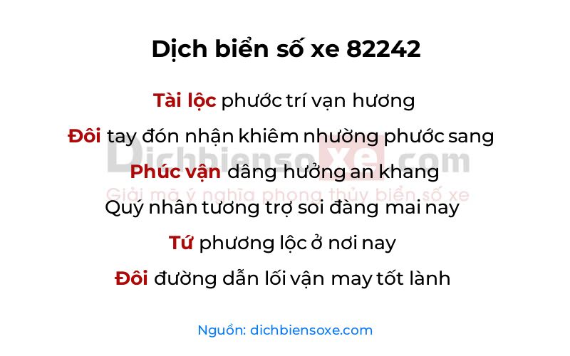 Dịch thơ biển số 82242