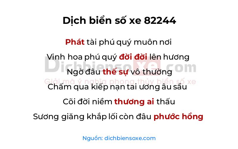Dịch thơ biển số 82244