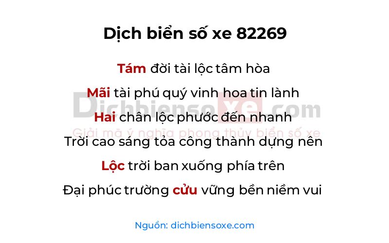 Dịch thơ biển số 82269