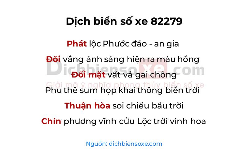 Dịch thơ biển số 82279