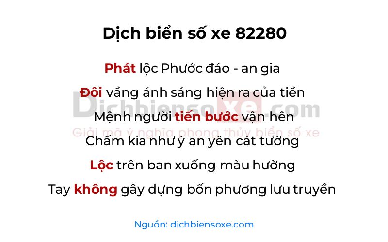 Dịch thơ biển số 82280