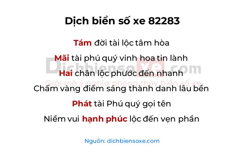 Dịch thơ biển số 82283