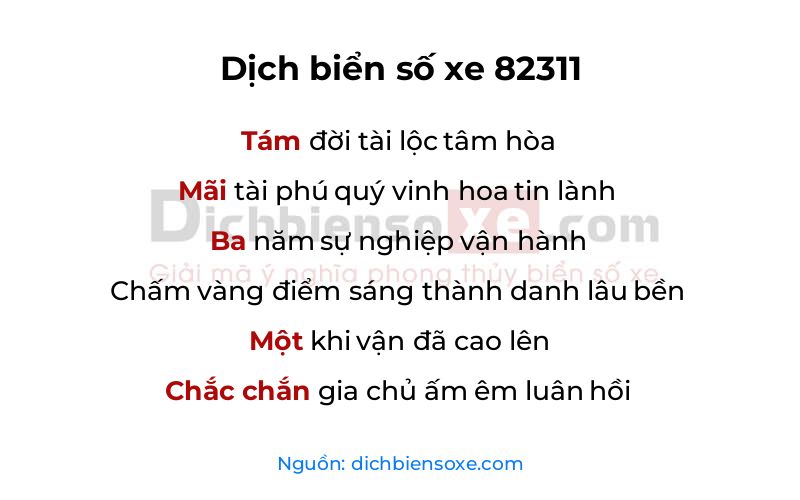 Dịch thơ biển số 82311