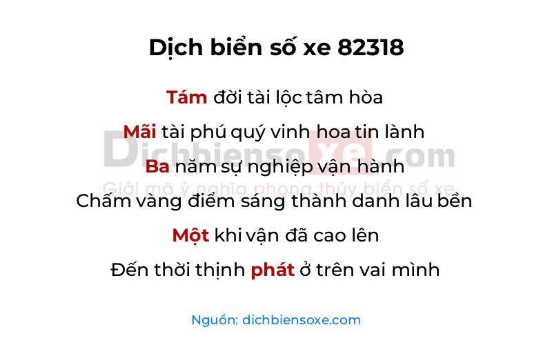 Dịch thơ biển số 82318