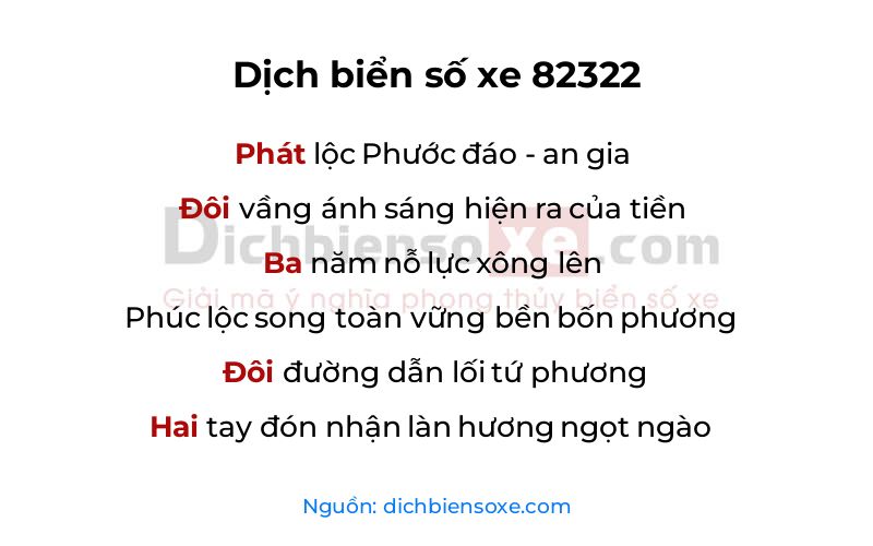 Dịch thơ biển số 82322