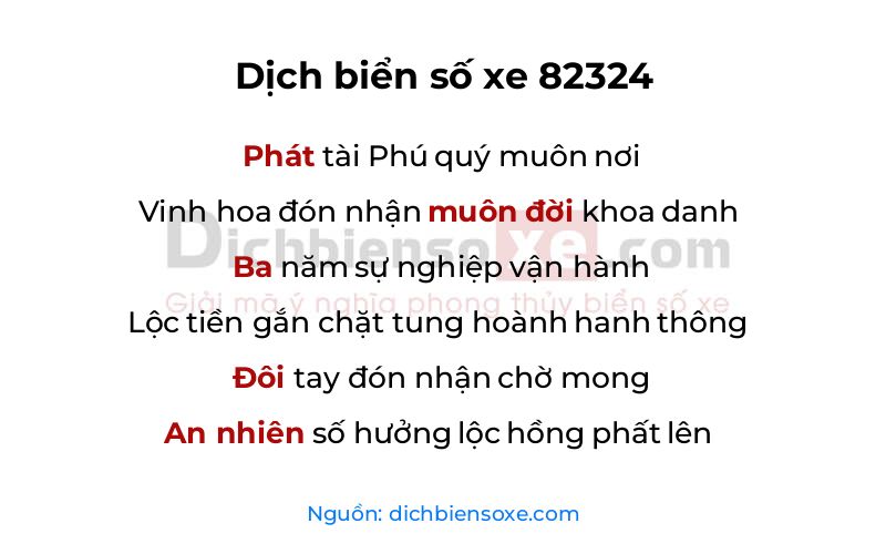 Dịch thơ biển số 82324