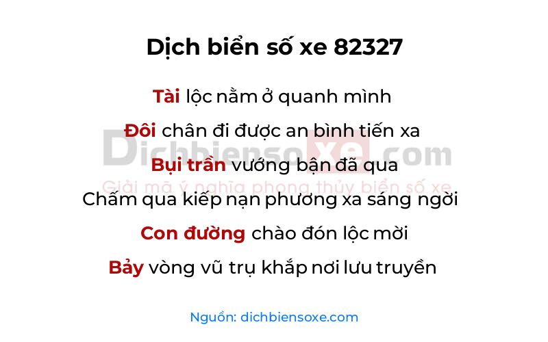 Dịch thơ biển số 82327