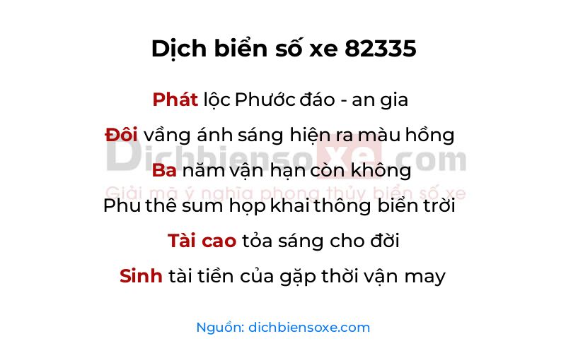 Dịch thơ biển số 82335