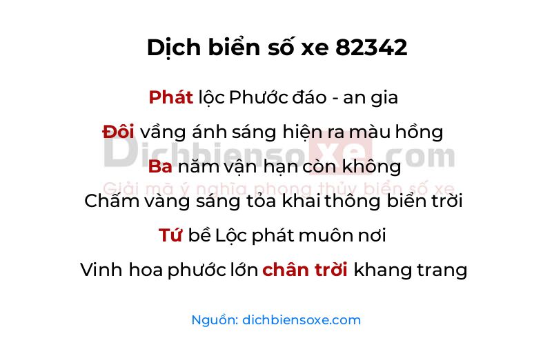 Dịch thơ biển số 82342