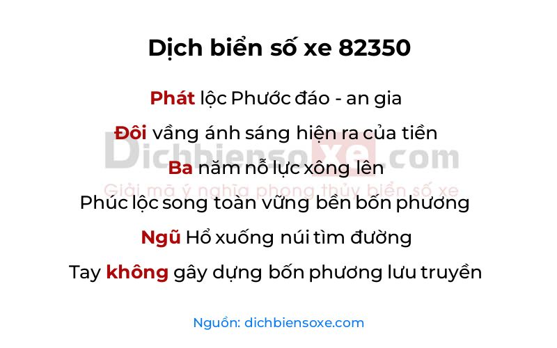 Dịch thơ biển số 82350