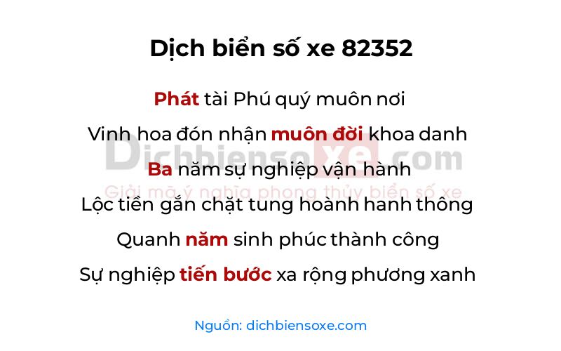 Dịch thơ biển số 82352