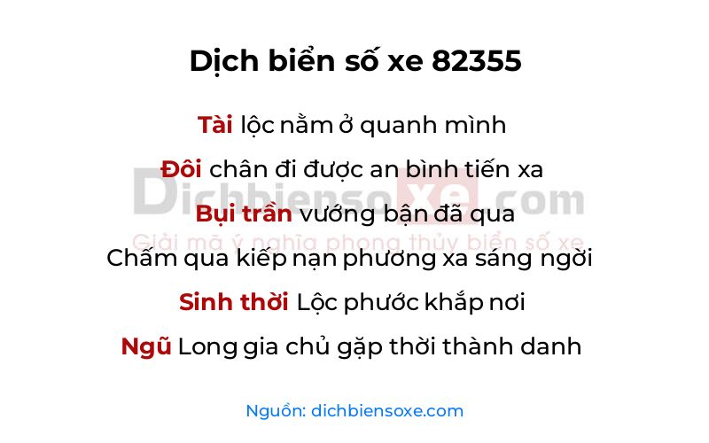 Dịch thơ biển số 82355