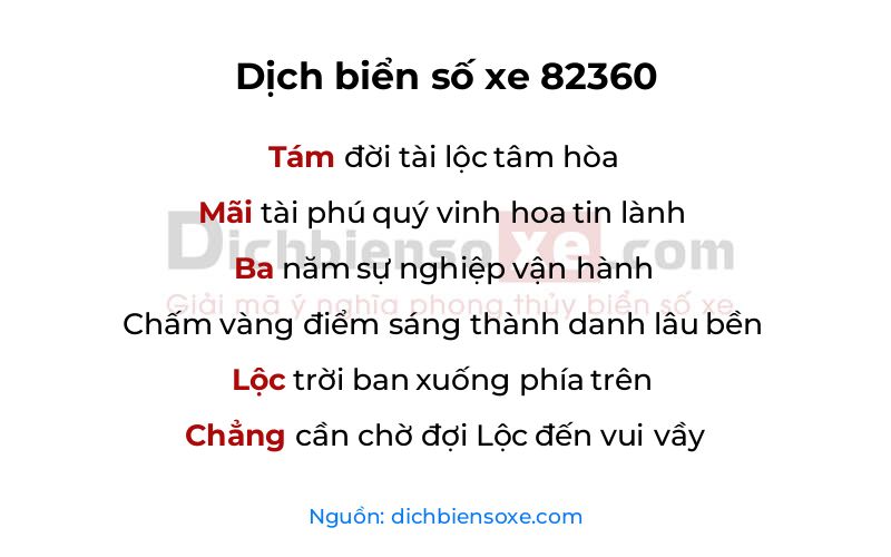 Dịch thơ biển số 82360