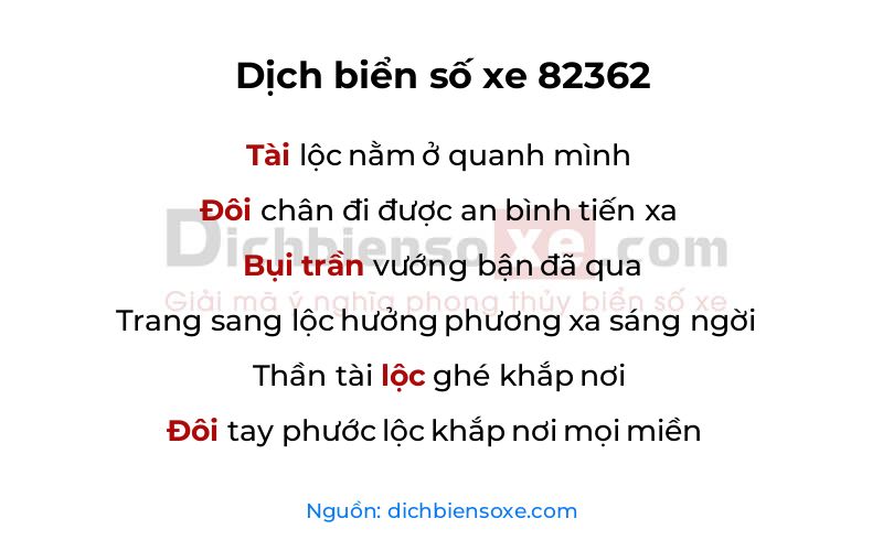 Dịch thơ biển số 82362