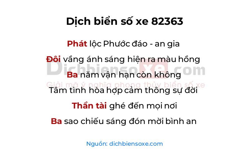Dịch thơ biển số 82363