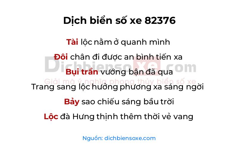 Dịch thơ biển số 82376