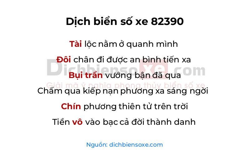 Dịch thơ biển số 82390