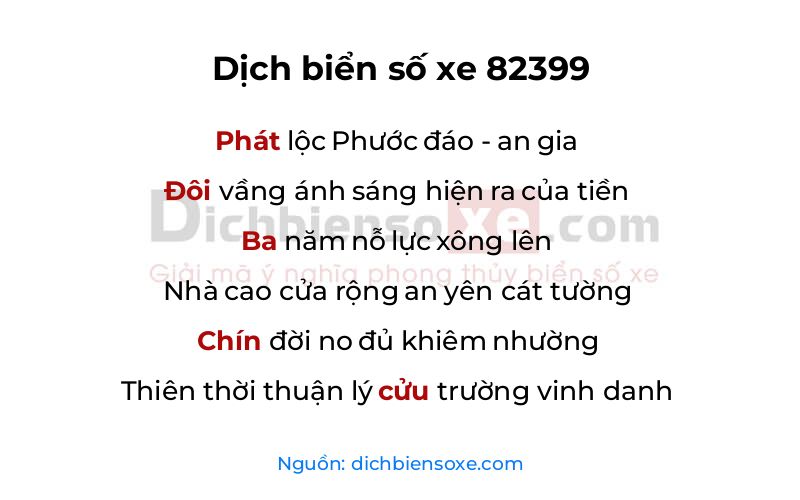 Dịch thơ biển số 82399