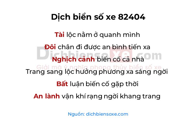Dịch thơ biển số 82404
