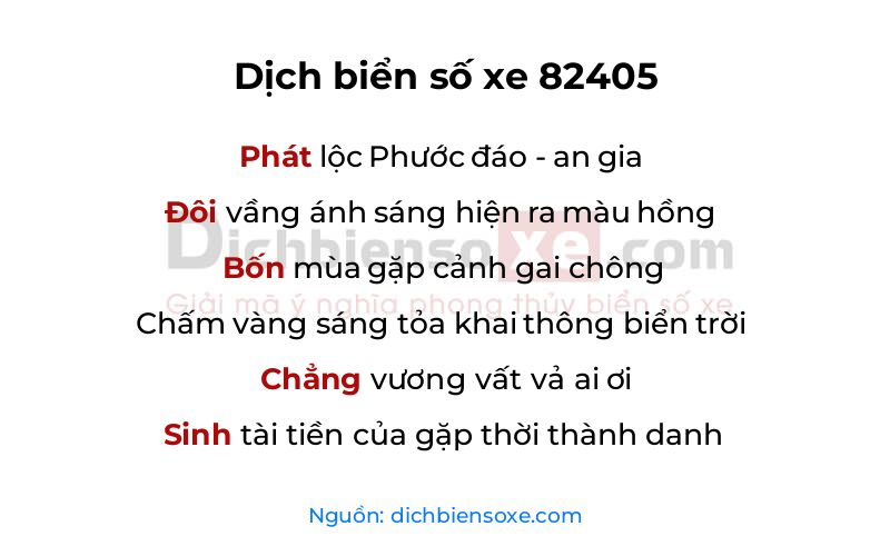 Dịch thơ biển số 82405