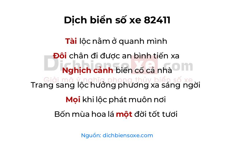 Dịch thơ biển số 82411