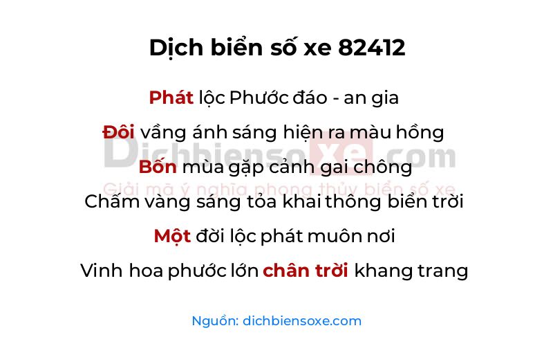Dịch thơ biển số 82412