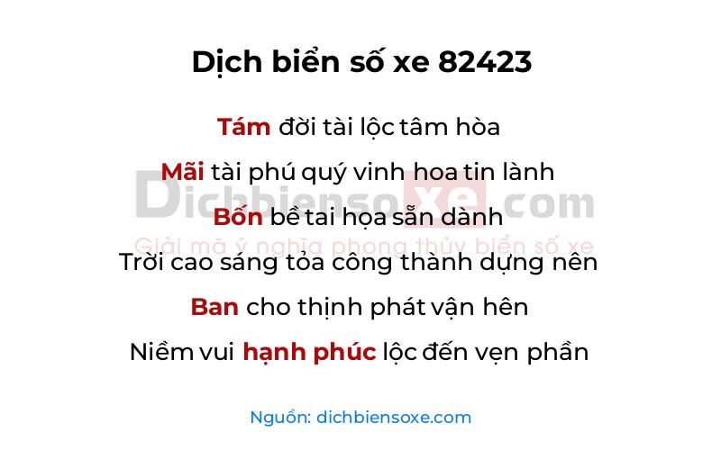 Dịch thơ biển số 82423