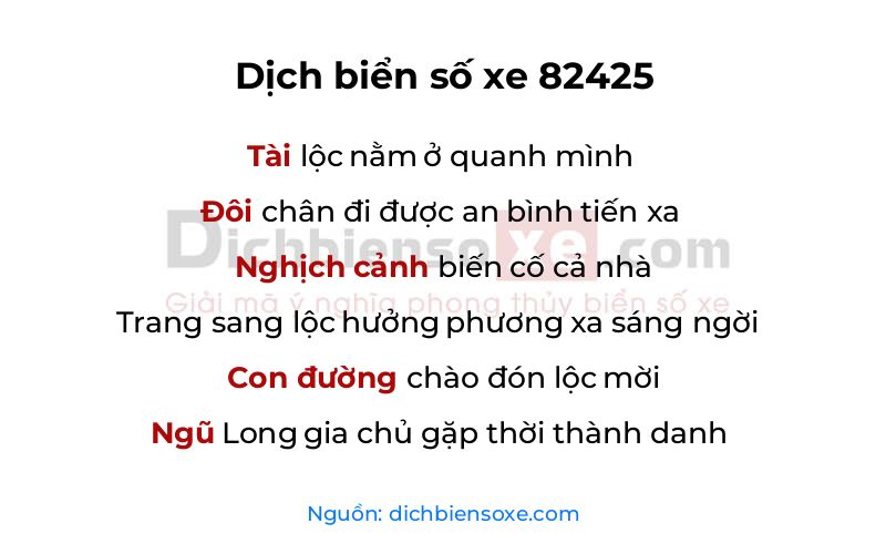 Dịch thơ biển số 82425