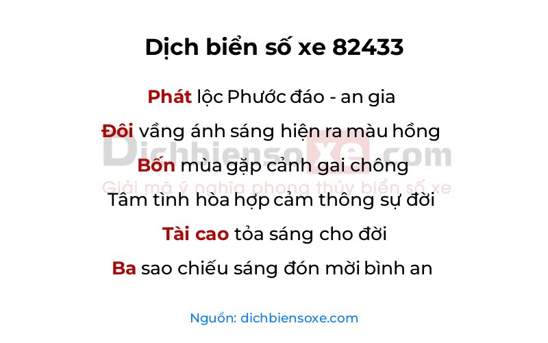 Dịch thơ biển số 82433