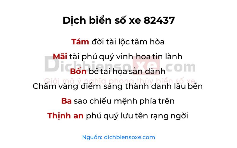 Dịch thơ biển số 82437