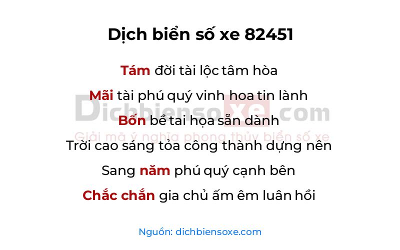 Dịch thơ biển số 82451