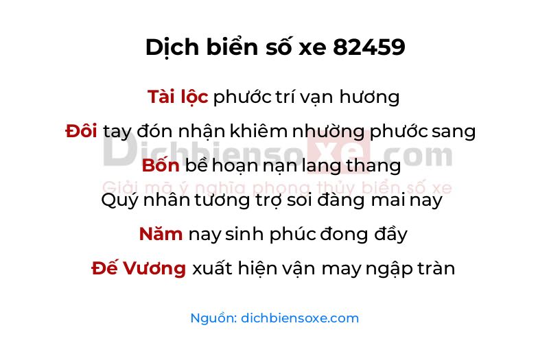 Dịch thơ biển số 82459