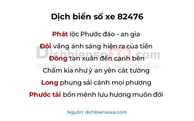 Dịch thơ biển số 82476