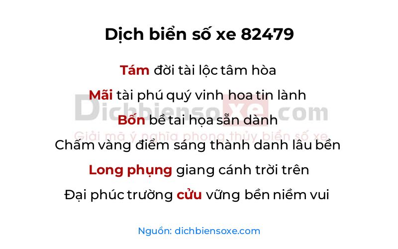 Dịch thơ biển số 82479