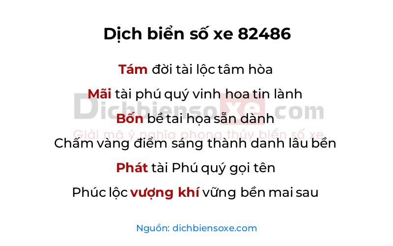 Dịch thơ biển số 82486