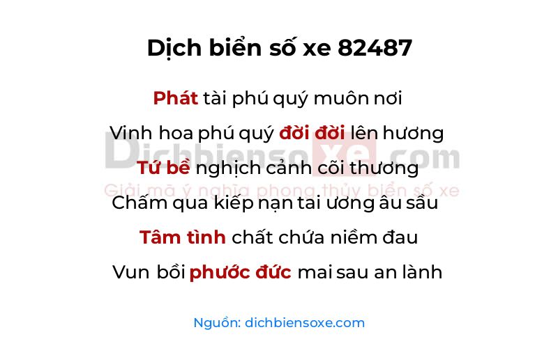 Dịch thơ biển số 82487