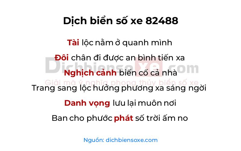 Dịch thơ biển số 82488