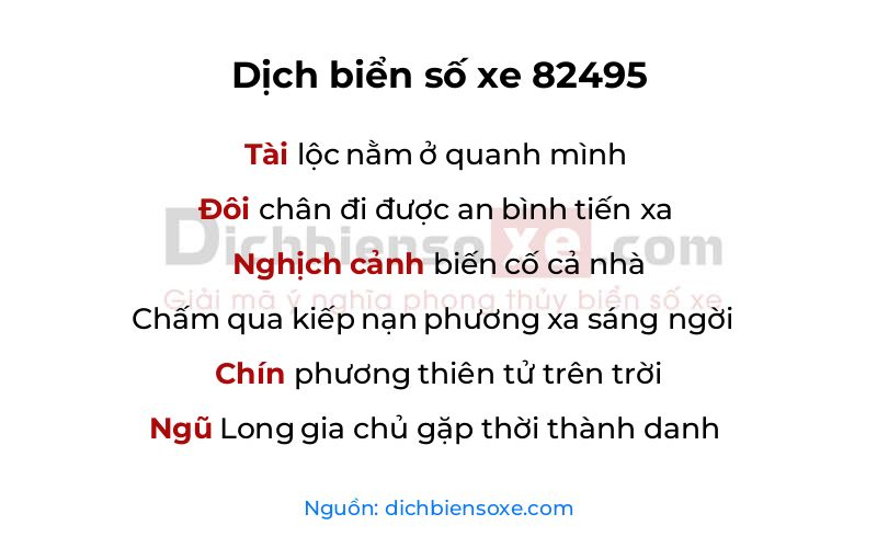 Dịch thơ biển số 82495